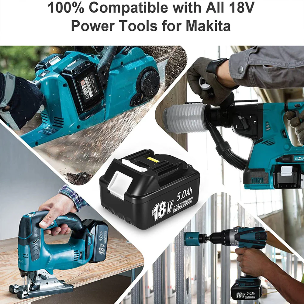 BL1850 5Ah & For Makita DC18RF/RC Li-ion Rapid Replacement Battery Charger | 14.4V-18V with Digital Display - Image 7
