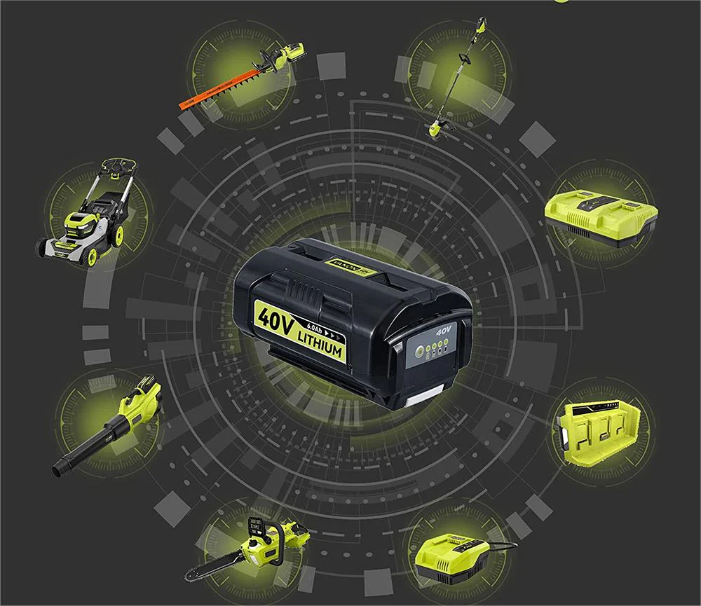 6.0Ah 40V/36V MAX Lithium OP4026 Battery 2 Pack Compatible with Ryobi 40V Battery with LED Indicator - Image 3