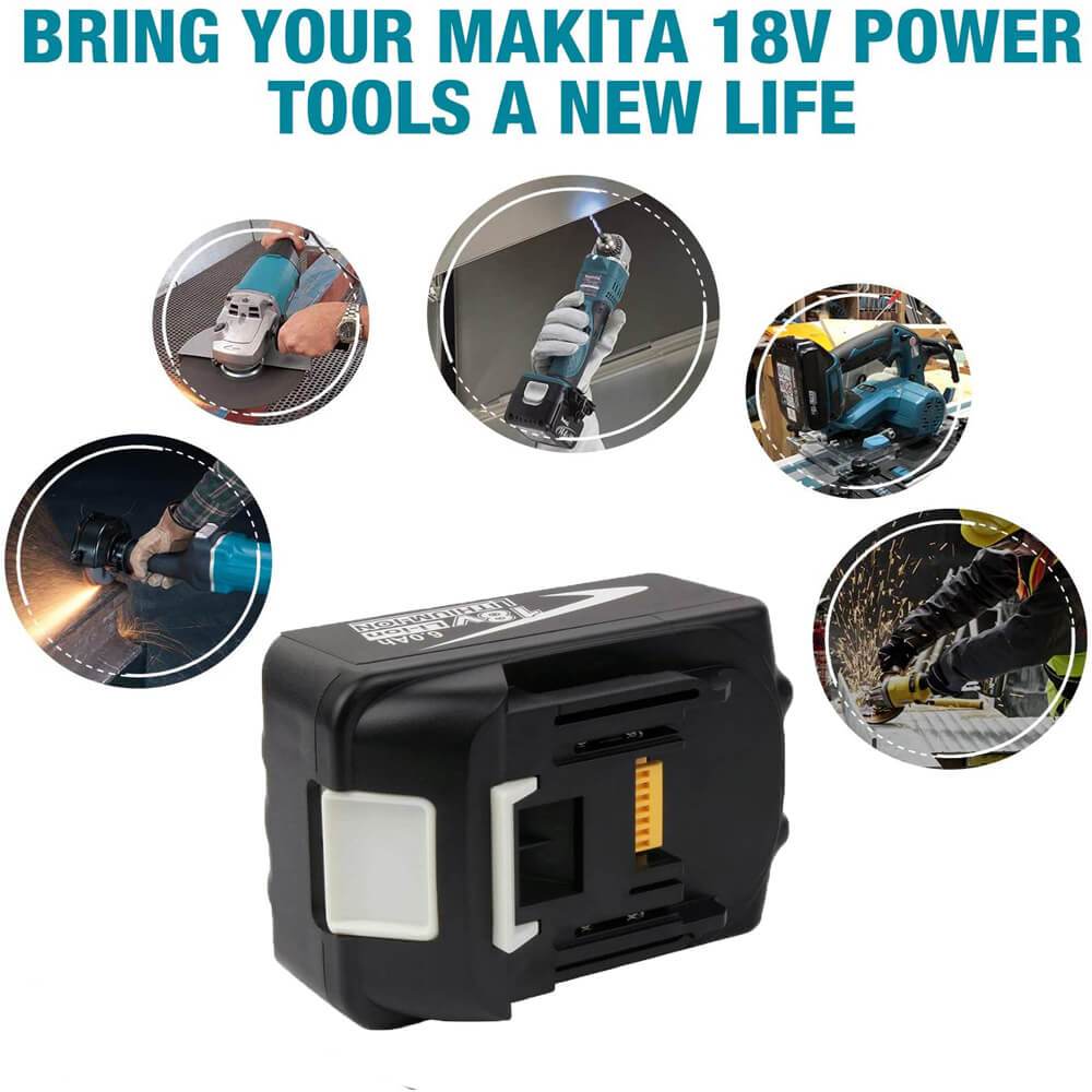 4 Pack For 18V 5Ah Makita BL1850B Battery Replacement & Dual Port Charger Starter Pack / Replacement charger for Makita 18V battery charger DC18RD - Image 4