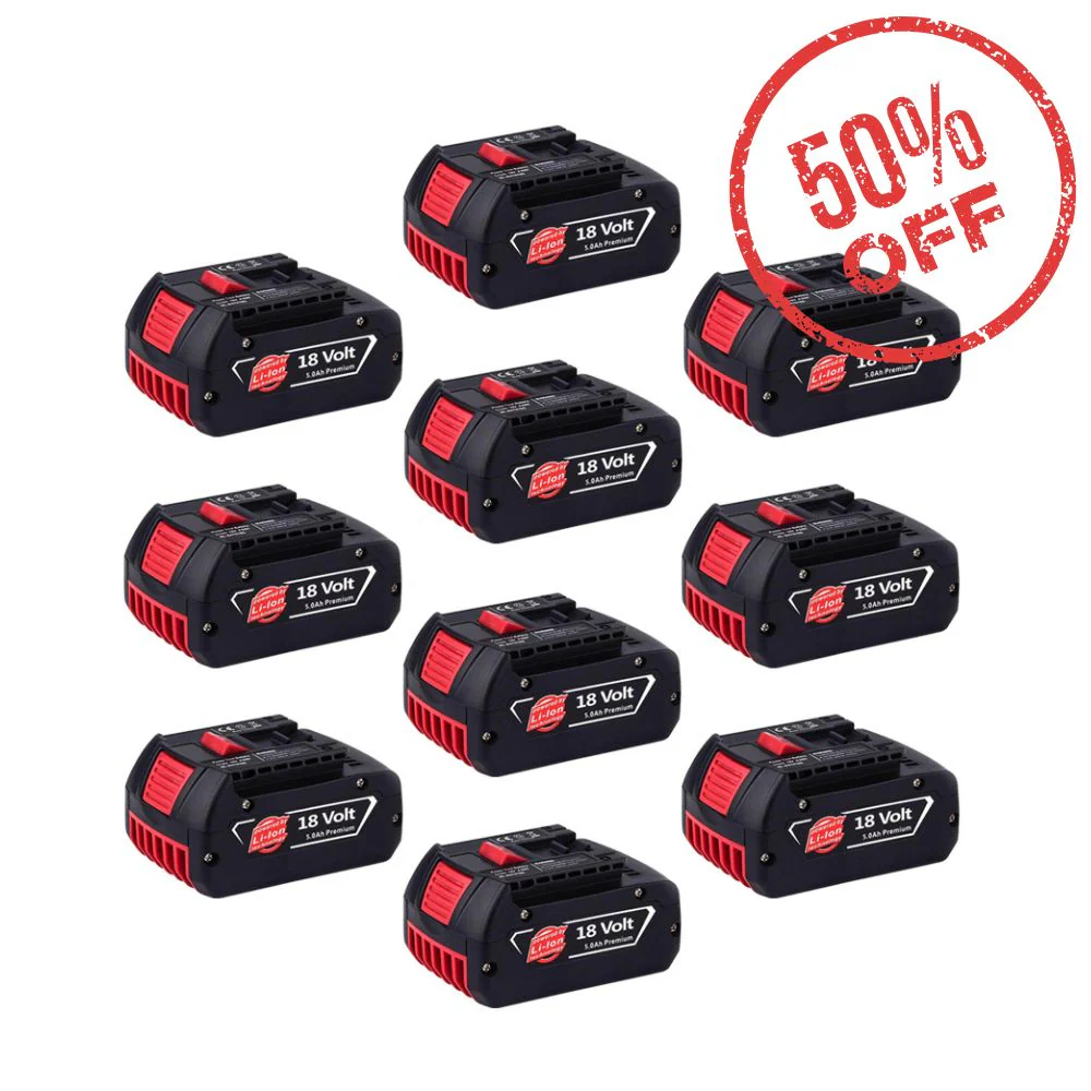 For Bosch 18V Battery 5Ah Replacement | BAT610G Batteries 10 Pack