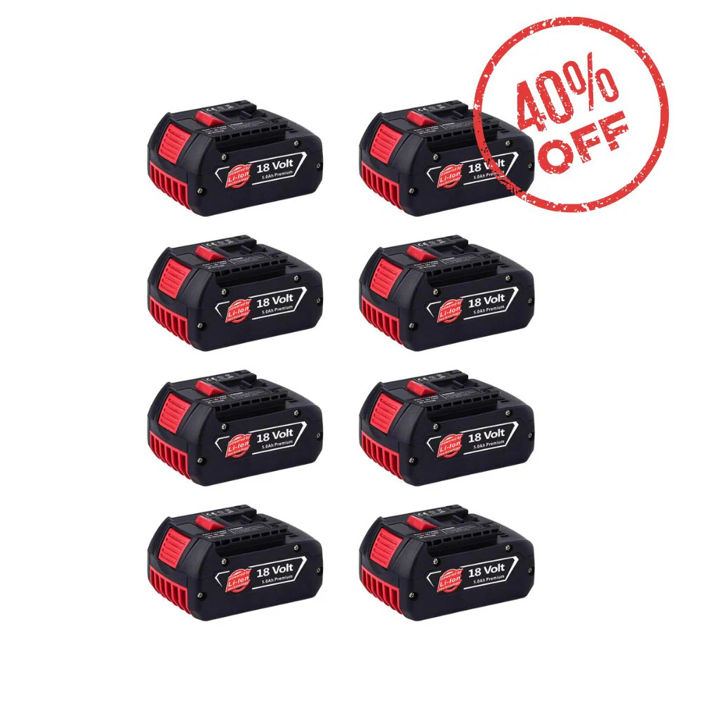 For Bosch 18V Battery 5Ah Replacement | BAT610G Batteries 8 Pack