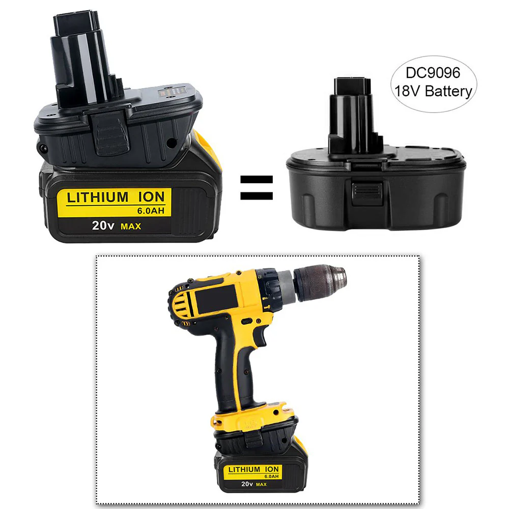 For Dewalt 18V XR 4Ah Replacement Battery & For DeWalt 18V To 20V Replacement Adaptor | DCA1820 Battery Adapter - Image 8