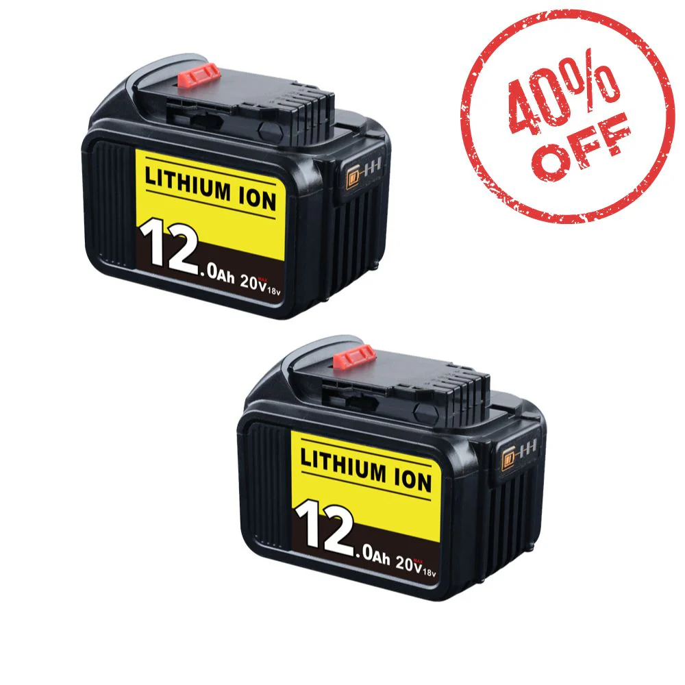 For Dewalt 18V XR Battery 12Ah Replacement | DCB184 DCB205 Lithium Battery 2Pack