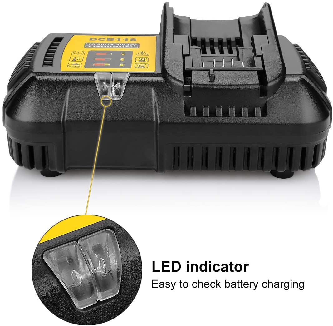 For Dewalt DCB118 Replacement Battery Charger For Dewalt 10.8V - 20V Lithium Battery Charger - Image 3