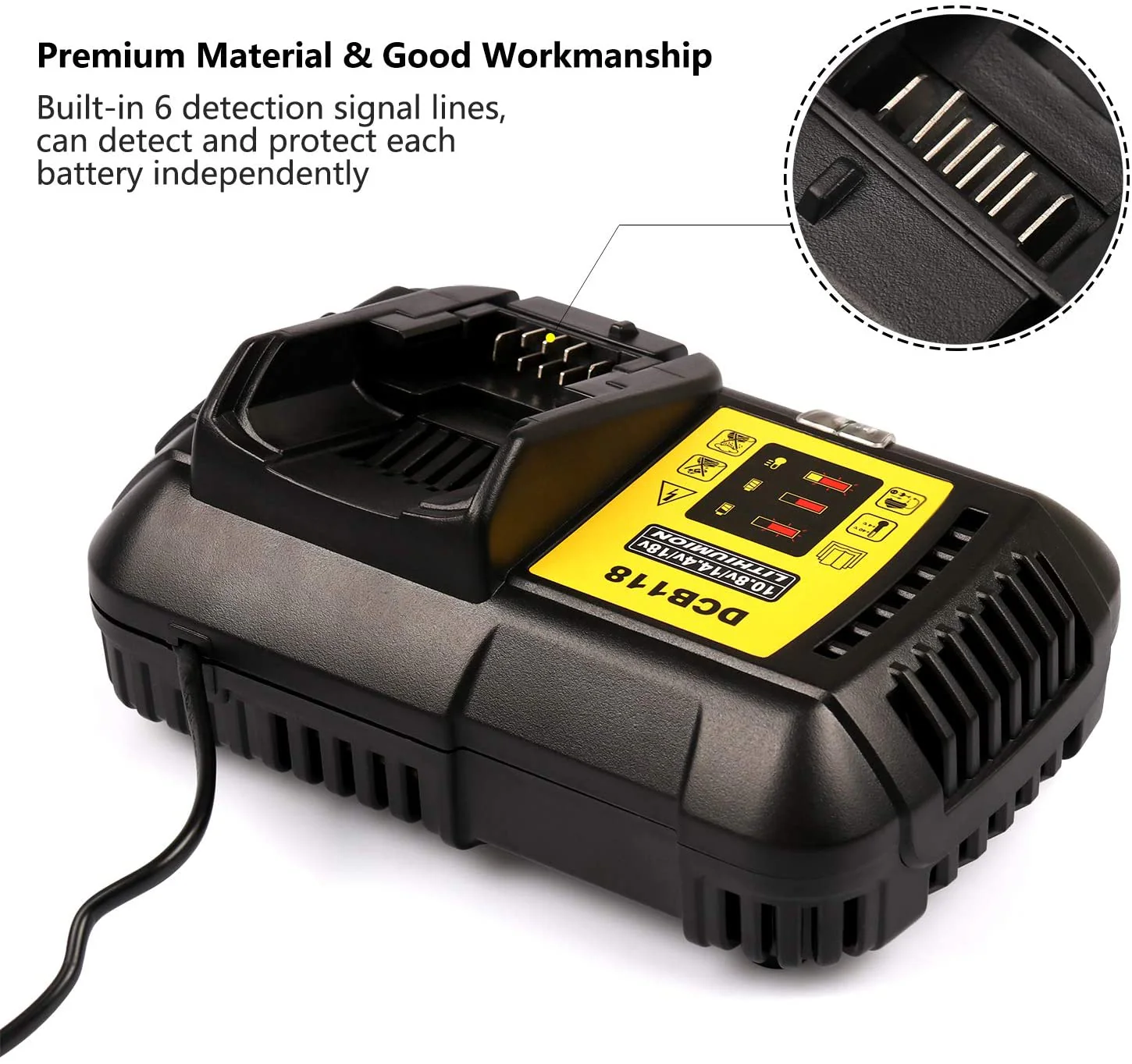 For  18V XR 4Ah Dewalt Replacement battery & For Dewalt DCB118 Replacement Battery Charger - Image 4