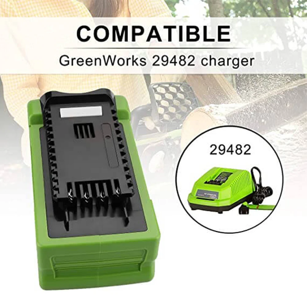 For GreenWorks 40V 6.0Ah Battery Replacement | Lithium Battery 29472 29462 Battery For GreenWorks 40V G-MAX Power Tools (Not for Gen1) - Image 4