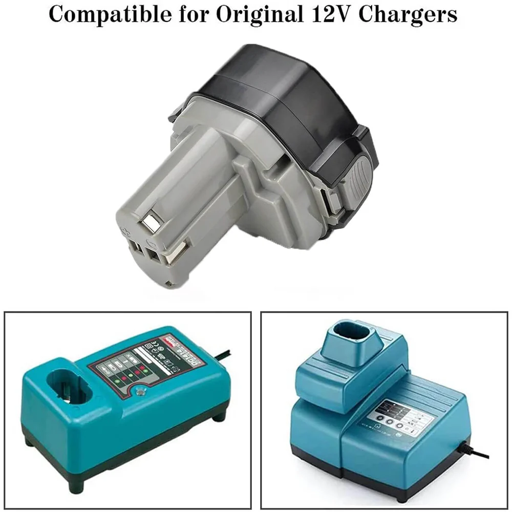For Makita 12V Battery 4.8Ah Replacement | 1220 Ni-Mh Batteries 3 Pack - Image 4