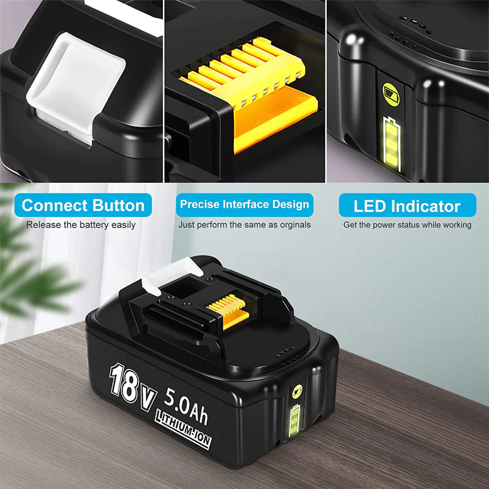 For Makita 18V 8.0Ah Battery Replacement | BL1850B Battery (LED Indicator) - Image 2
