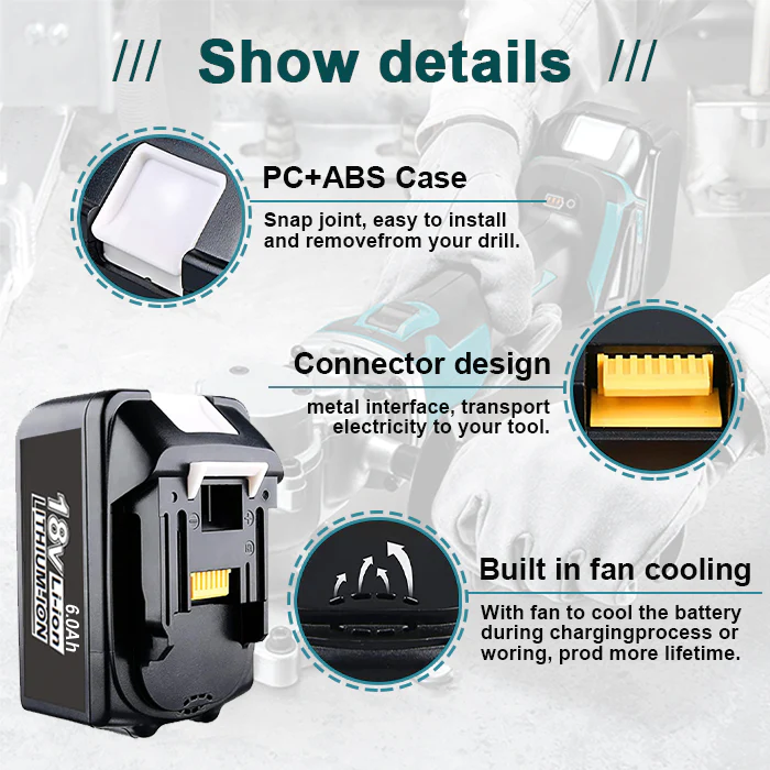 For Makita 18V Battery 6Ah Replacement | BL1860 Batteries 2 Pack - Image 6