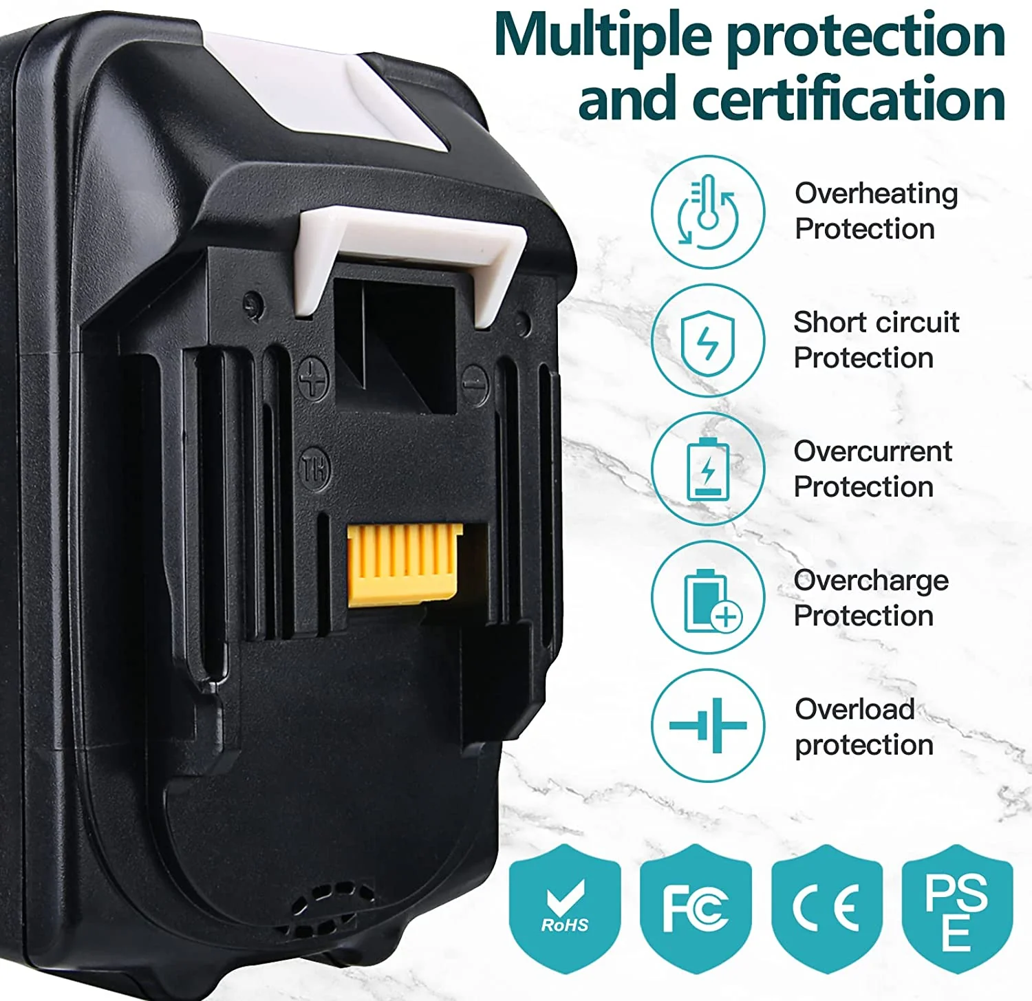 For Makita 18V Battery 6Ah Replacement | BL1860 Batteries 2 Pack - Image 8