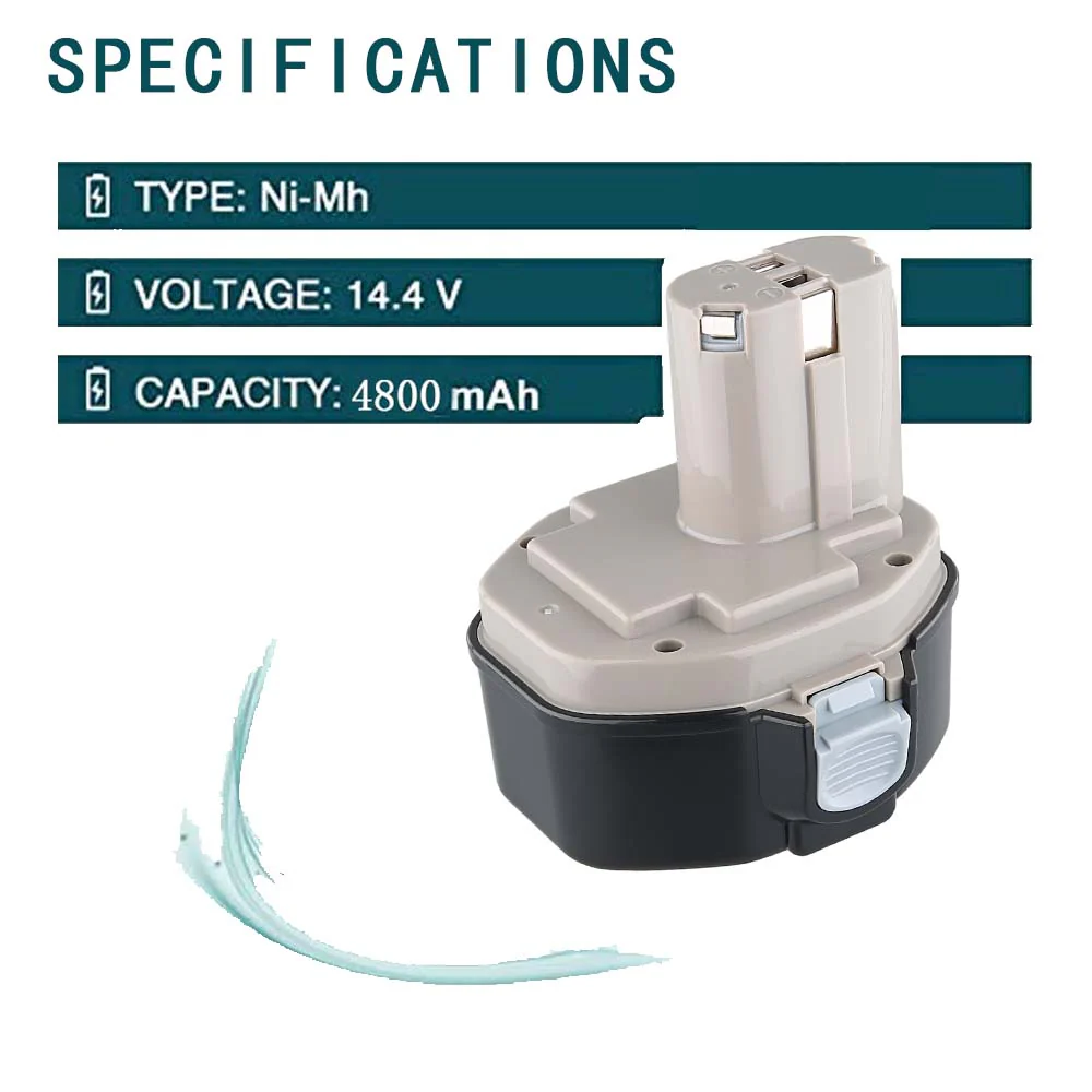 For Makita Battery 14.4V 4.8Ah Replacement | PA14 Ni-Mh Battery 4 Pack - Image 3