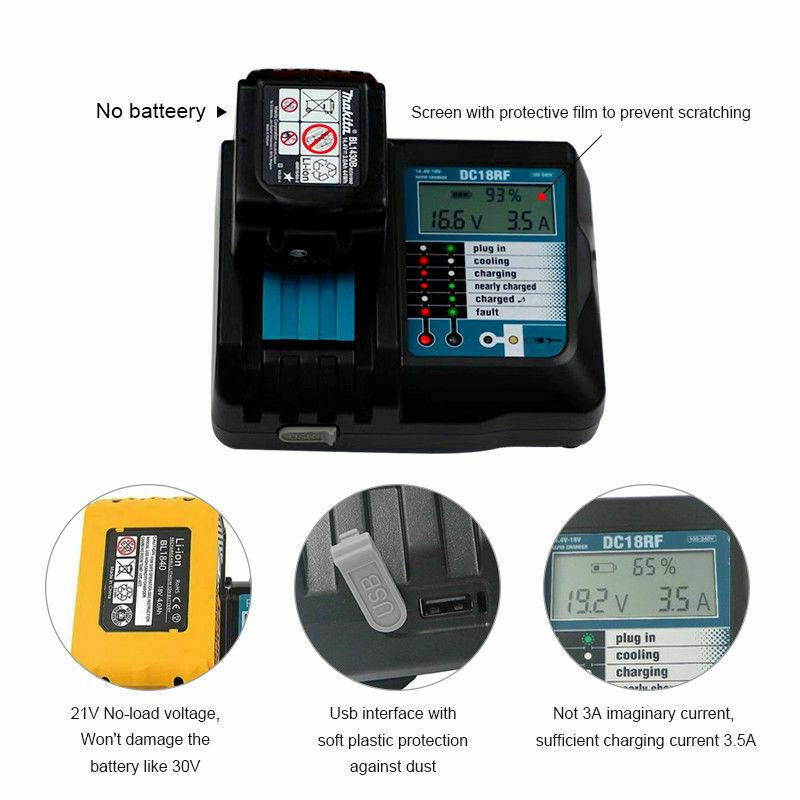 For Makita DC18RF/RC Li-ion Rapid Replacement Battery Charger | 14.4V-18V with Digital Display - Image 4
