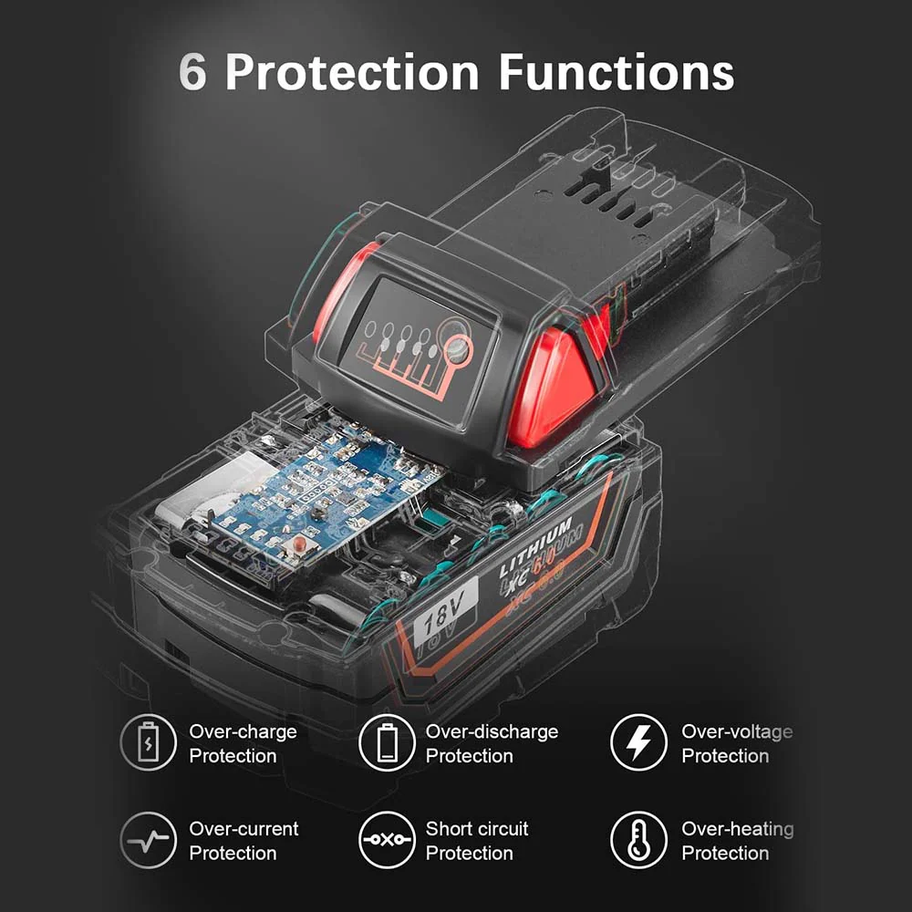 For Milwaukee 18V Battery 9Ah Replacement | M 18 Batteries 3 Pack - Image 7