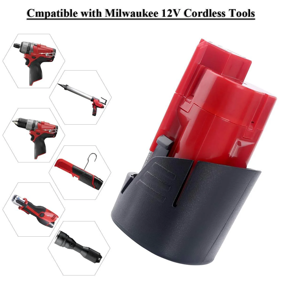For Milwaukee M 12 Battery 3.5Ah Replacement | M 12B Battery 2 Pack - Image 4