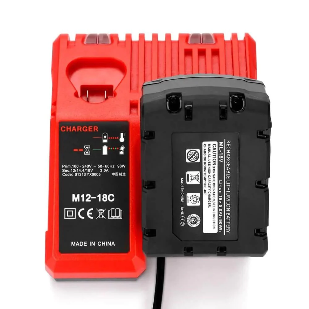 For Milwaukee 18V XC Lithium Battery 12.0Ah 2 Packs With Rapid Charger For Milwaukee M18 & M12 Battery - Image 4