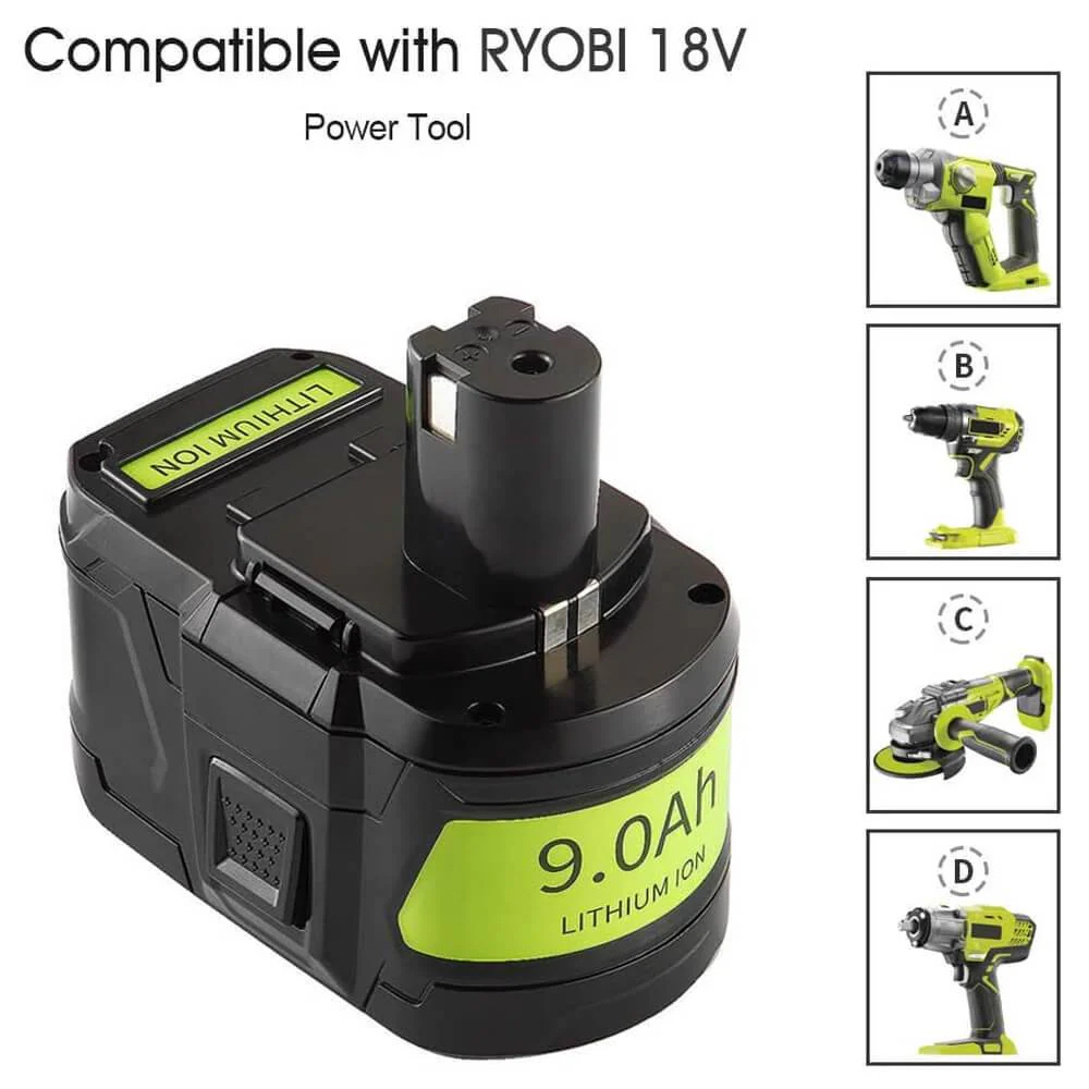 For Ryobi 18V 9.0Ah Battery Replacement | P108 batteries 2 Pack - Image 4