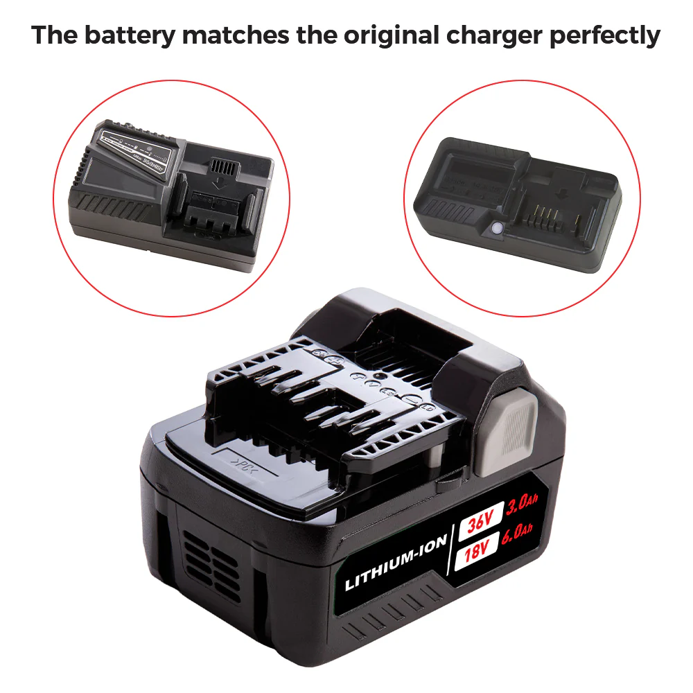 18V/36V 6.0Ah Lithium-ion Replacement Battery for Metabo HPT(Hitachi) MultiVolt Battery / 371751M 372121M BSL36A18 BSL36B18 - Image 4